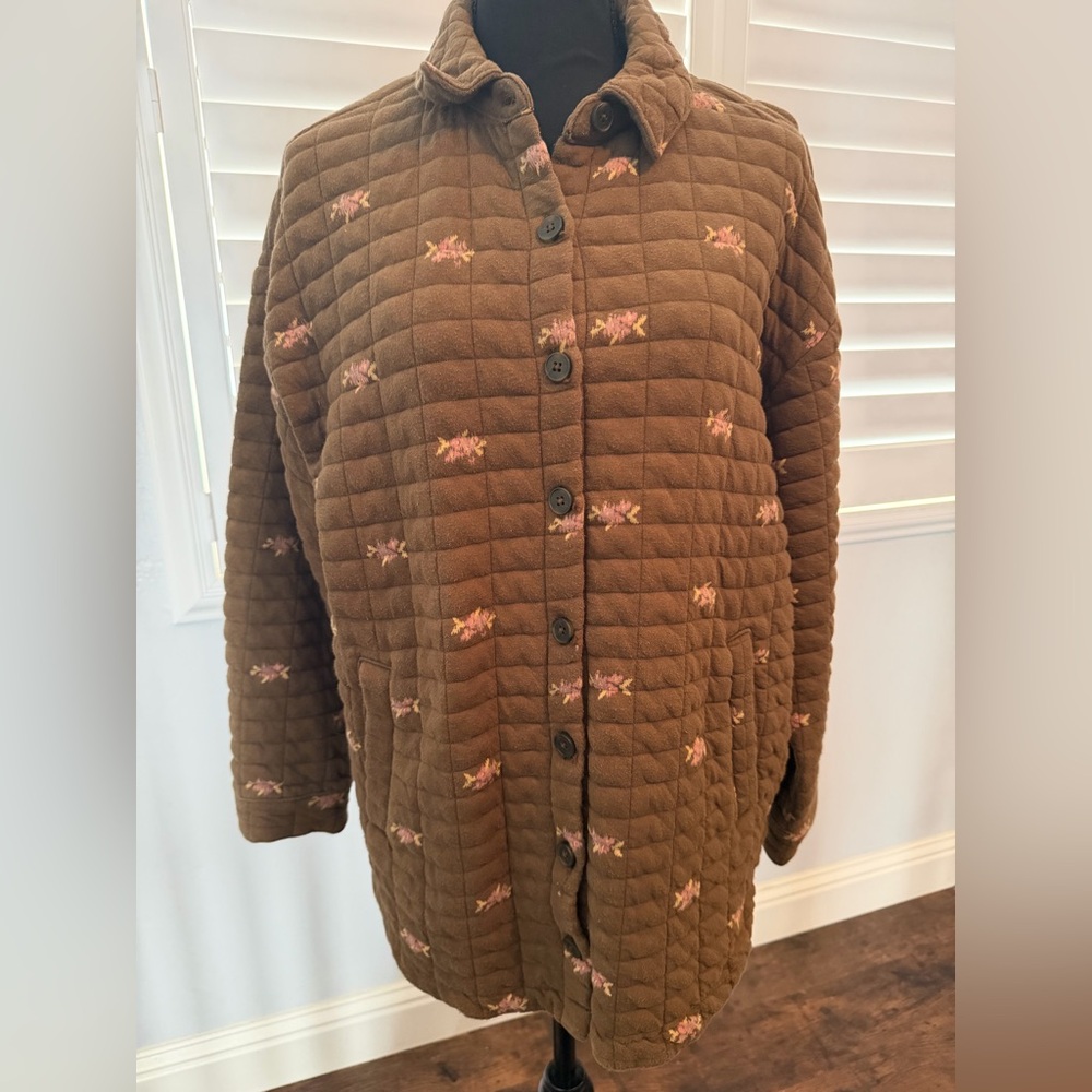 🧥 Madewell Quilted Floral Jacket – Women’s Size Small